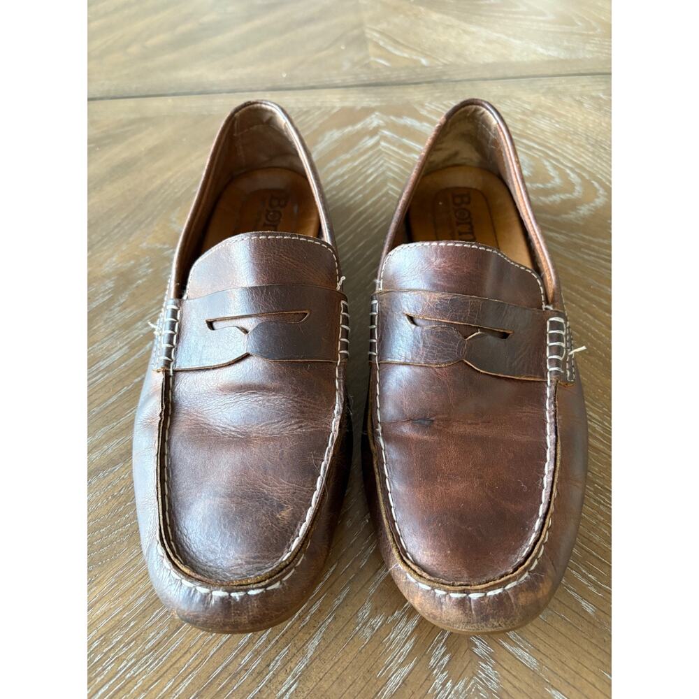 Born Mens Brown Leather Loafers size 11.5M